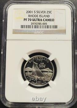 USA 2001-S Silver Proof Statehood Quarter Set NGC PF70UC