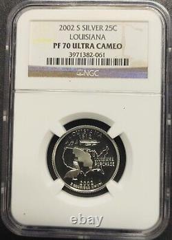 USA 2002-S Silver Proof Statehood Quarter Set NGC PF70UC
