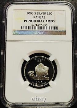 USA 2005-S Silver Proof Statehood Quarter Set NGC PF70UC