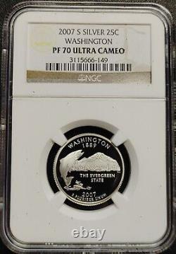 USA 2007-S Silver Proof Statehood Quarter Set NGC PF70UC