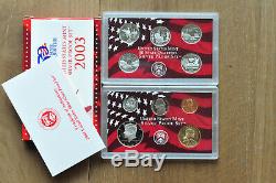 USA Silver Proof S State Quarters Set 1999 to 2008 + 2009 WithBox & COA 80 Coins