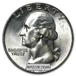 US 90% Silver Washington Quarters 40-Coin Roll BU
