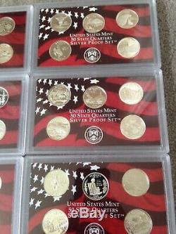 US Mint Silver Bullion State Quarters Proof Set 1999 2009 Coin Eagle