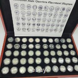 US Silver Proof State Quarters 1999-2008 All 50 States Statehood 25C Mint + COA