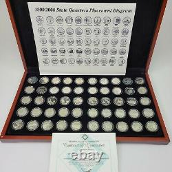 US Silver Proof State Quarters 1999-2008 All 50 States Statehood 25C Mint + COA
