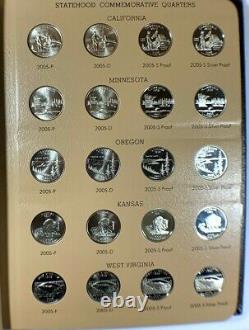 US StatehoodQuarters Complete Collection In Dansco Albums withProofs/Silver Proofs