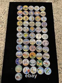 US Statehood Quarters COLORIZED Legal Tender 56-Coin Complete Set. 20 monument