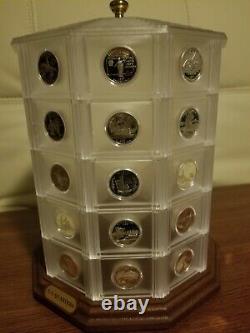 Unique Gift! State Quarter Tower Display with all 50 Silver proof quarters