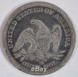 United States 1858-S Seated Liberty Quarter Dollar 25c Good G