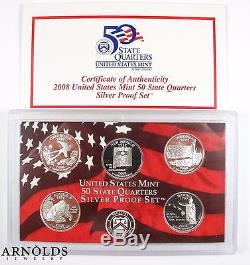 United States Mint 50 State Quarters Silver Proof Set COA 2x2006, 07, 08, 04, 05
