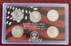 United States Mint 50 State Quarters Silver Proof Sets 90% 7 Sets 35 Silver Coin