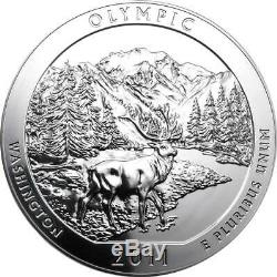 United States Silver Coin America The Beautiful 5 Oz 2011 Olympic, WA (US Mint)