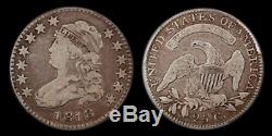 United States large size Bust quarter, 1818 B-10, PCGS F12, CAC, original grey
