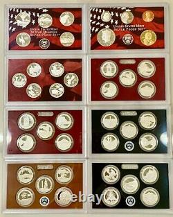 Us Mint 50 State Quarters Silver Proof Sets'07,'09,'10,'11,'12,'13 + Bonus Set