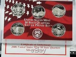 Us Mint Proof Silver State Quarters 6 Sets 2004 2005 2006 2007 2008 2009 B9a