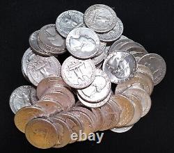 Washington Quarters $5 Face 90% Silver Roll 20 Coin Free Shipping
