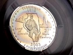 Washington State Quarter Silver 2003 S Illinois Pcgs Pr 69 Dcam Monster Rainbow