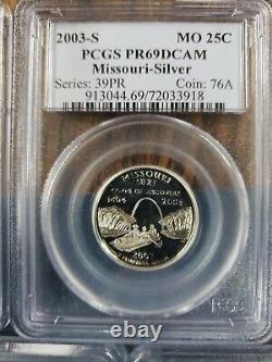 Wow! 2003-S Complete Silver State Quarter Collection PCGS PR69DCAM